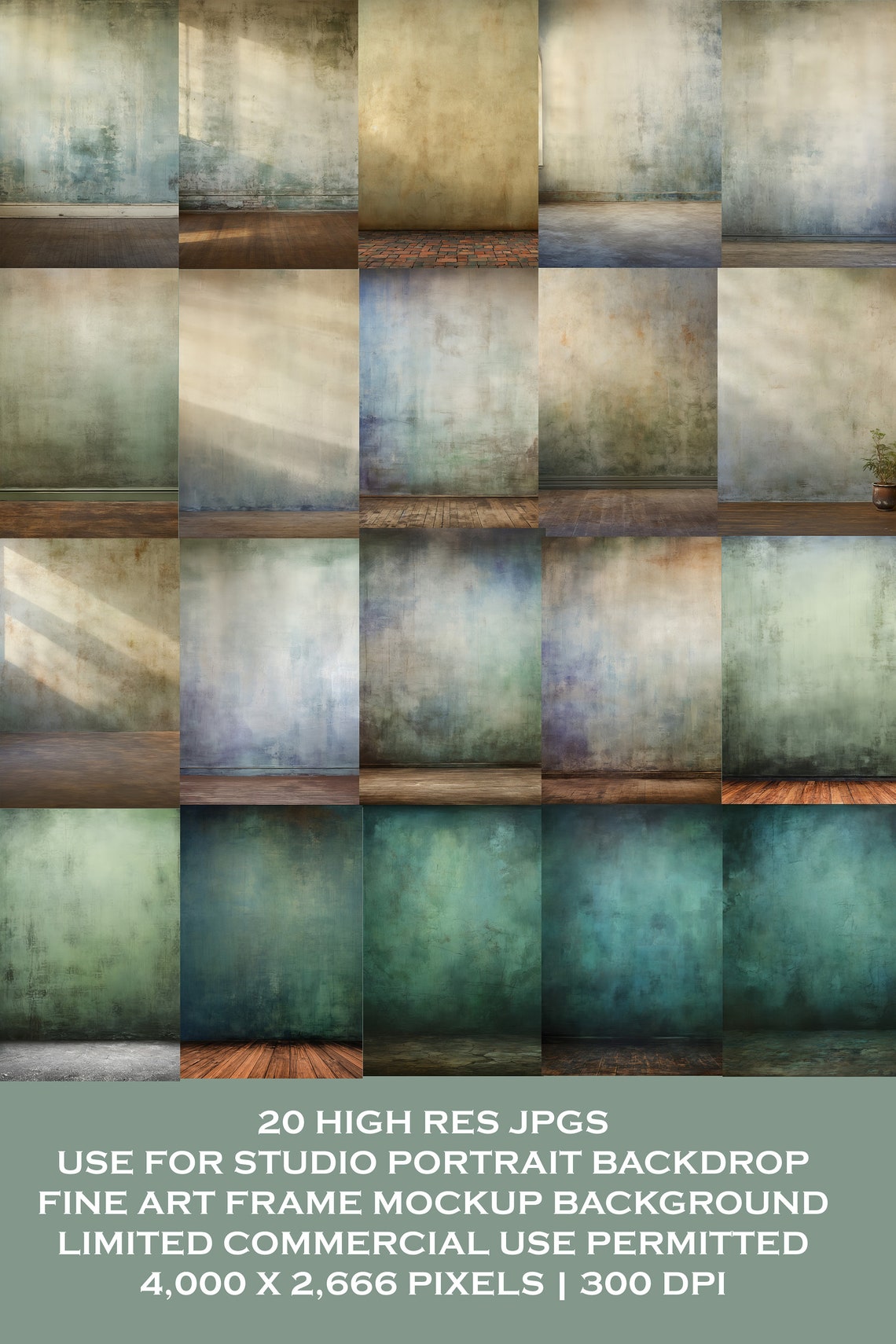 Fine Art Digital Studio Backdrop Bundle (20), Digital Backdrop, Photo ...