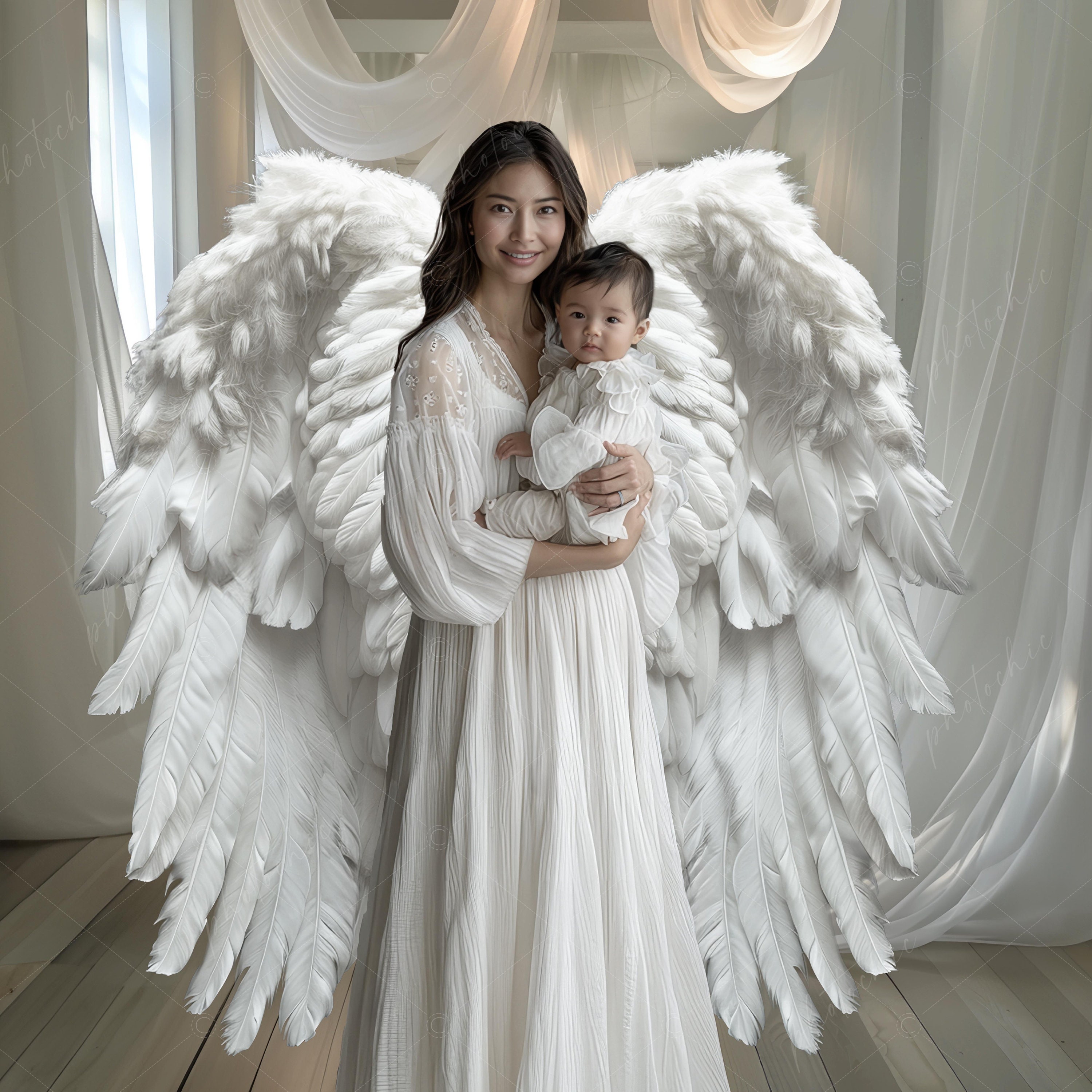 25 Angel Wings Digital Backdrop Overlays PNG, Fantasy Wings, White ...