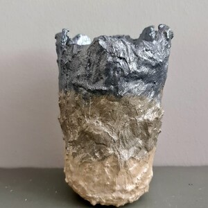 Handmade and handpainted concrete vase image 1