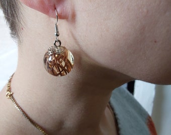 Spherical resin earrings