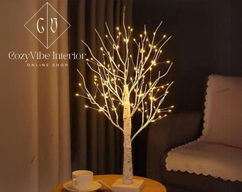 Handmade Birch Tree Lamp | Mini Birch Tree | Decorative Birch | Birch Tree | Rustic Home Decor | Handmade Wooden Lamp