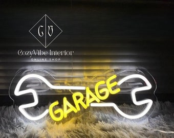 Garage Neon Schild, Garage Wanddekor, Garage Neon Sign Art, Garage Neon Decor - ein lebendiges Acrylauto Kunstwerk Geschenk!