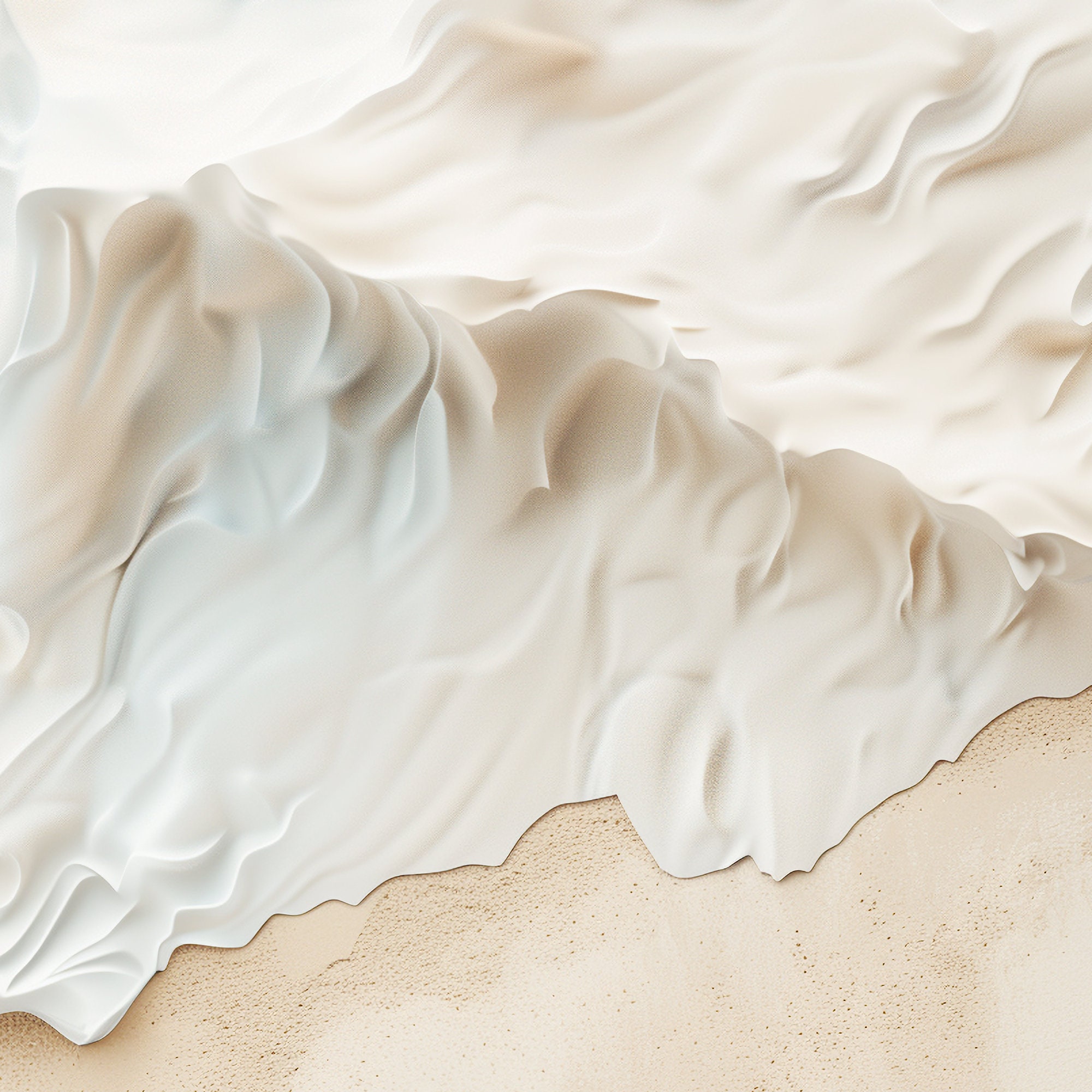 3D Beach Waves Canvas Print: Minimalist Scandi Coastal Art - Etsy