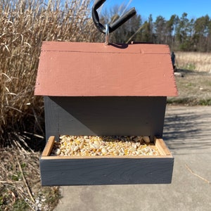 Country Bird Feeder | Saltbox Style | Handmade | Real Hardwood