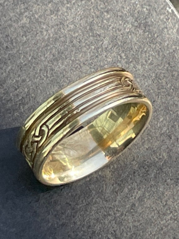 14K Gold Celtic Knot Men’s Ring - image 6