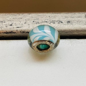 925 Pandora Sterling Silver Charm Bead | Blue and White glass bead | Charm Bracelets