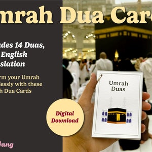 Przewodnik Umrah Dua do druku, karty Umrah, karty Dua do druku, Umrah Duas Digital, przewodnik Umrah, książka Umrah, Duas dla Umrah, fiszki Umrah