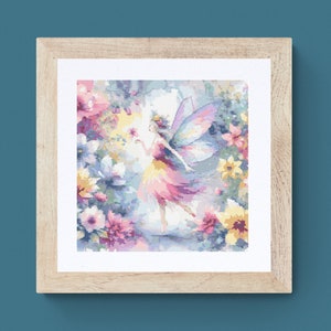 Flower Fairy Cross Stitch Pattern: Whimsical Watercolor Design (PDF Download)