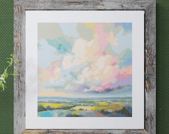 Bunte Wolkenlandschaft – Kreuzstichmuster (PDF-Download)