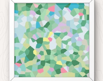 Geometric Cross Stitch Pattern: Colorful Abstract Art (PDF Download)