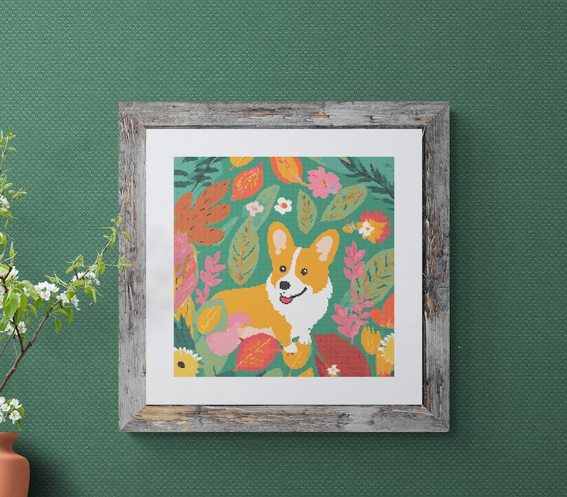 corgi cross stitch pdf pattern