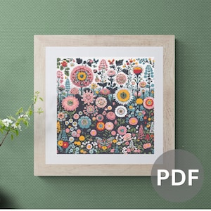 Blumen Kreuzstich Anleitung Blumengarten Kreuzstich Anleitung pdf sofort-download