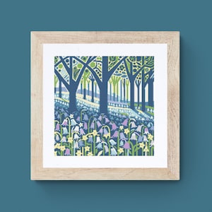 Bluebell Woods Cross Stitch Pattern modern floral pdf instant download trees landscape counted cross stitch chart full coverage large