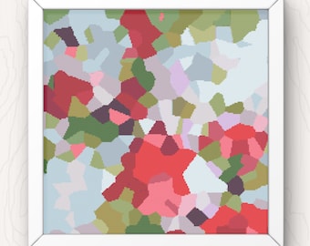 Geometric Abstract Art Cross Stitch Pattern: Colorful PDF (Digital Download)