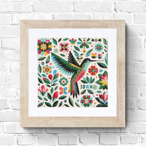 Hummingbird Cross Stitch Pattern: Floral Bird Design (PDF Download)