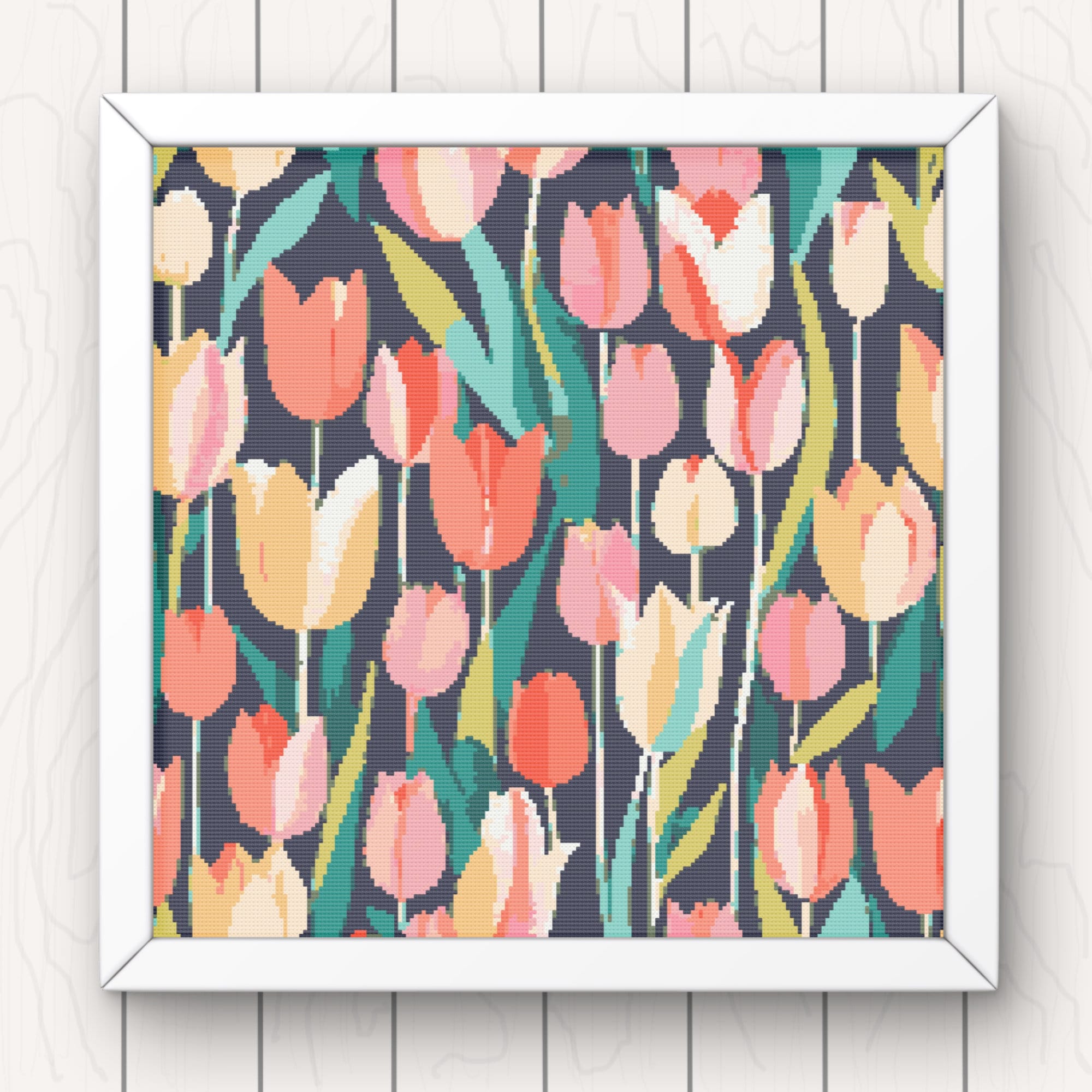 Tulips Cross Stitch Pattern: Modern Floral Design (PDF Download) - Etsy