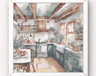 Farmhouse Kitchen Cross Stitch Pattern: Cottagecore PDF (Digital Download)
