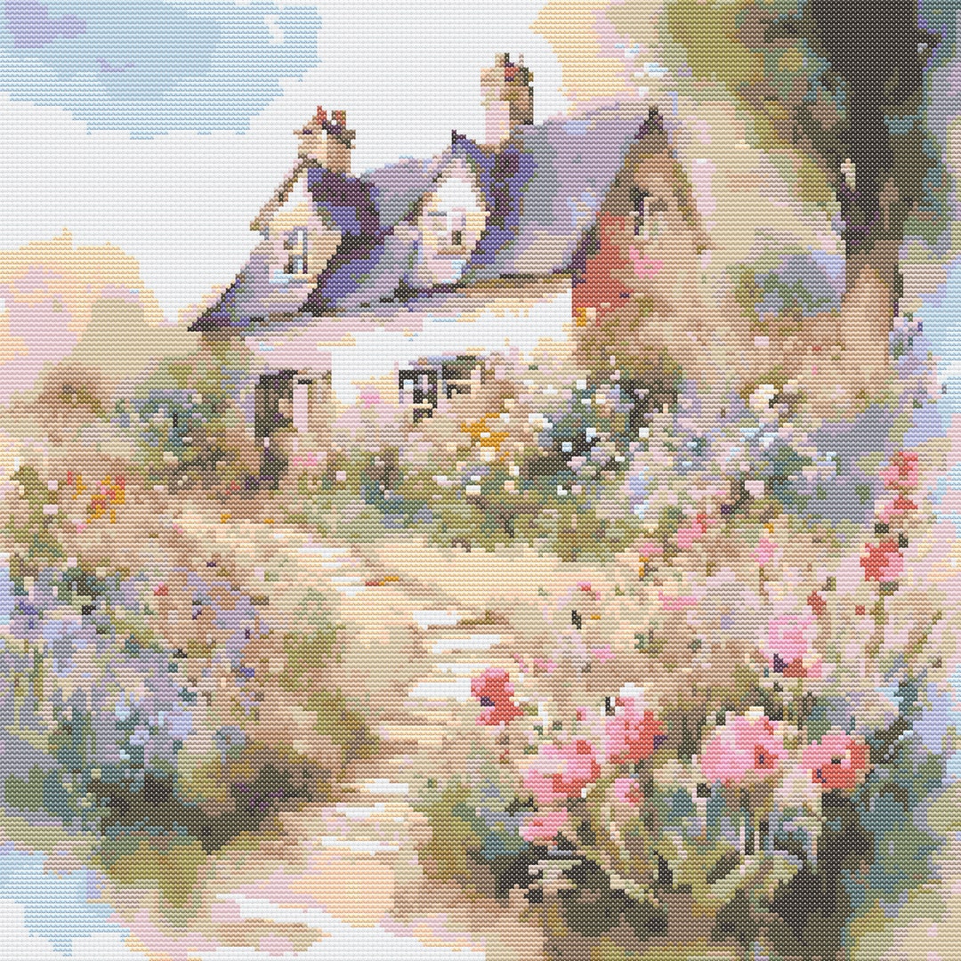 Cottage Cross Stitch Pattern Pdf Instant Download Watercolour Cottage ...