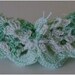 Hand Crocheted Variegated Green Butterfly With Mint Green Wing Edges Barrette