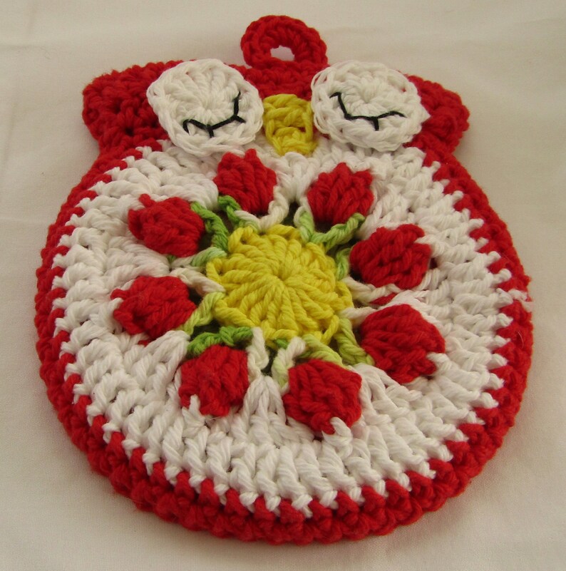 Crocheted Pot Holder 100 Cotton Yarn Double Thickness Owl Etsy