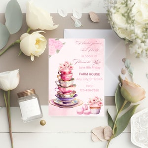 Bridal Shower Tea Party Invitation, Tea Party Invitation, Bridal Shower Invitation Template, Tea Party Invites, Tea Party Bridal Shower