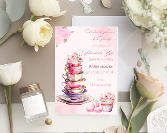 Bridal Shower Tea Party Invitation, Tea Party Invitation, Bridal Shower Invitation Template, Tea Party Invites, Tea Party Bridal Shower