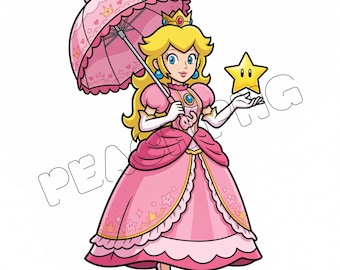 Peach PNG High Resolution 4000x4000 | Super Mario Bros Clipart Transparent Background | Digital File for Sublimation T-Shirt Mug