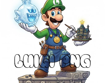 Luigi PNG High Resolution 4000x4000 | Luigi Clipart Transparent Background | Digital File for Sublimation, T-Shirt, Mug