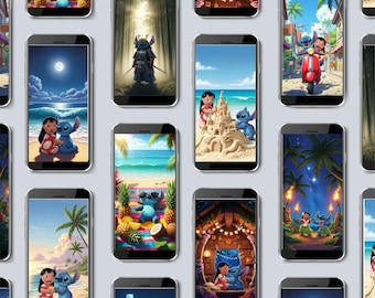 10 Lilo & Stitch Wallpapers | Digital Download | High Quality 1080x1920 | Cute, Tropical Vibes