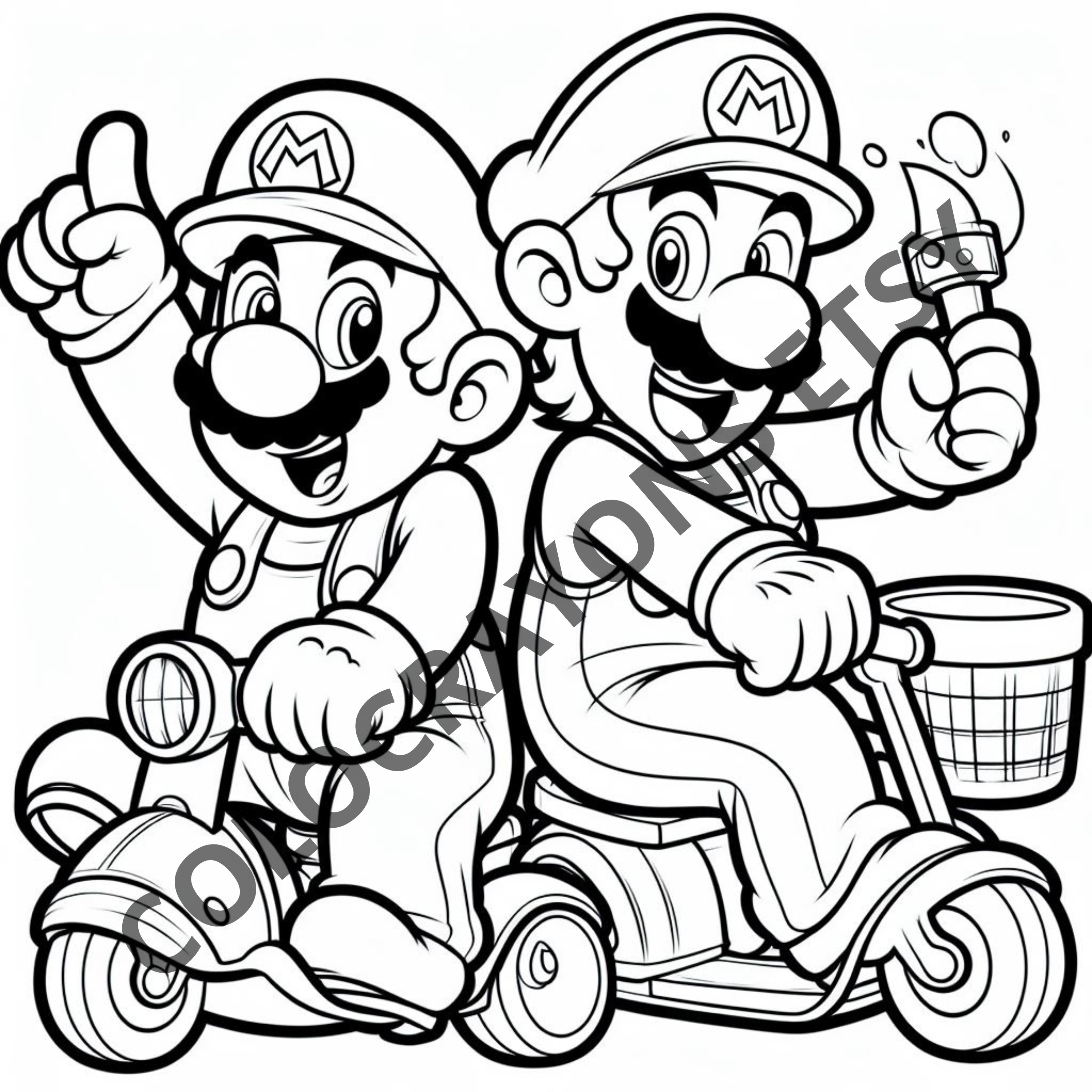 14 Mario Coloring Pages - Etsy, image size:3000x3000