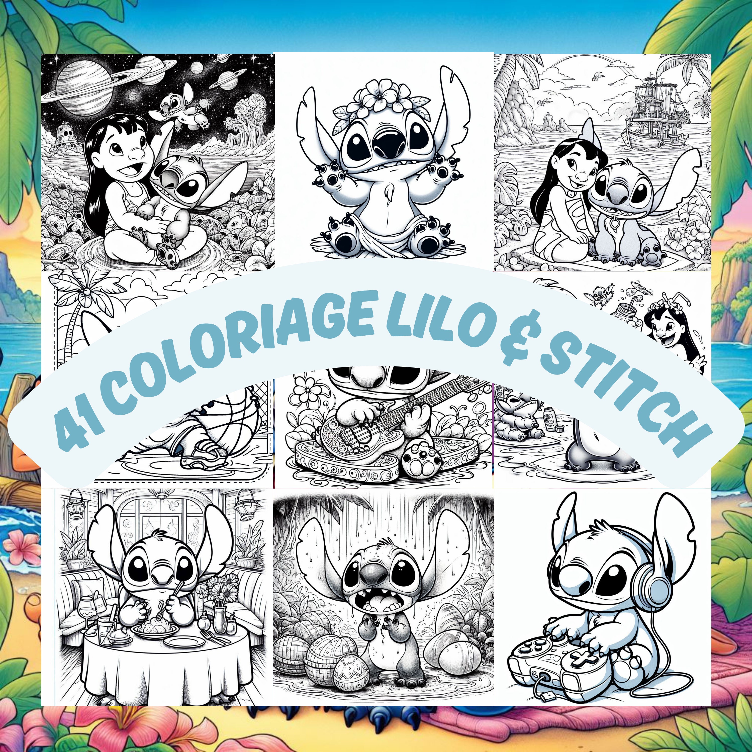41 Lilo & Stitch Coloring Pages – Digital Download