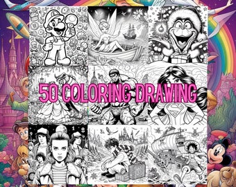50 COLORING DRAWING / 50 DRAWINGS TO COLORING