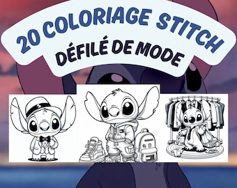 20 Stitch Fashion Show Coloring Pages – Digital Download