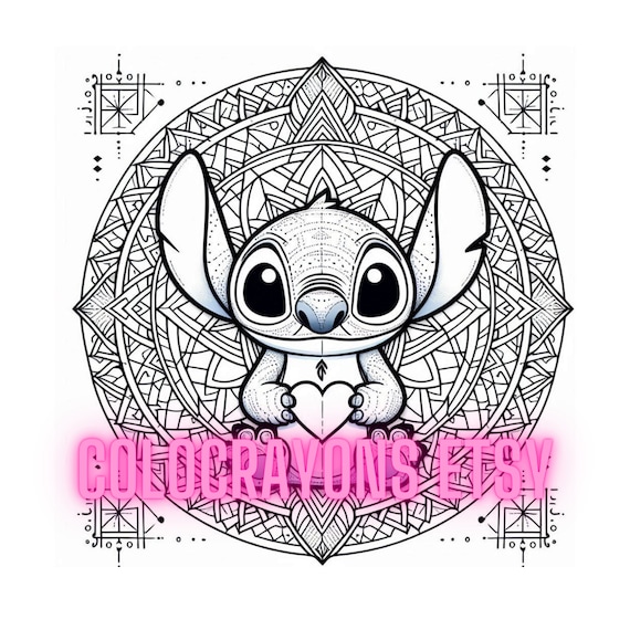 45 Mandala Coloring Pages With Stitch! - Etsy