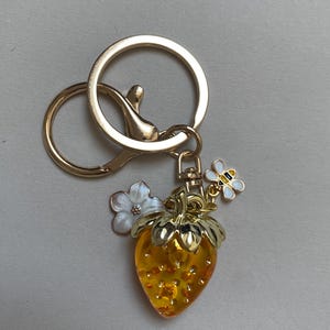 Strawberry Bag, Charm Keychain, Summer Gift Idea, Gift for her, Bag Charm for Purse Luxury, Charm Bag Custom, Purse Chain Accessory,