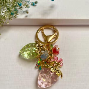 Strawberry Bag, Charm Keychain, Summer Gift Idea, Gift for her, Bag Charm for Purse Luxury, Charm Bag Custom, Purse Chain Accessory,