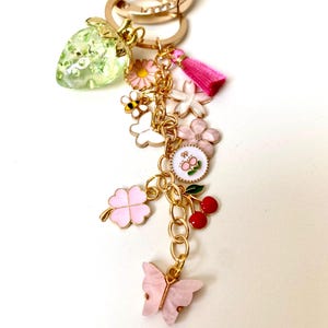 Strawberry Bag, Charm Keychain, Summer Gift Idea, Gift for her, Bag Charm for Purse Luxury, Charm Bag Custom, Purse Chain Accessory,