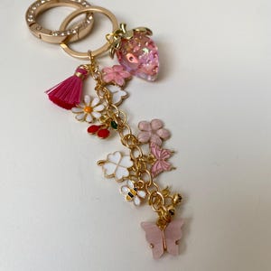 Strawberry Bag, Charm Keychain, Summer Gift Idea, Gift for her, Bag Charm for Purse Luxury, Charm Bag Custom, Purse Chain Accessory,