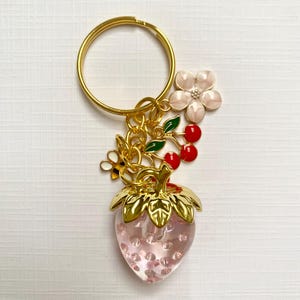 Strawberry Bag, Charm Keychain, Summer Gift Idea, Gift for her, Bag Charm for Purse Luxury, Charm Bag Custom, Purse Chain Accessory,