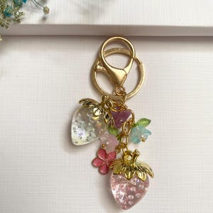 Strawberry Bag, Charm Keychain, Summer Gift Idea, Gift for her, Bag Charm for Purse Luxury, Charm Bag Custom, Purse Chain Accessory,