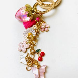 Strawberry Bag, Charm Keychain, Summer Gift Idea, Gift for her, Bag Charm for Purse Luxury, Charm Bag Custom, Purse Chain Accessory,