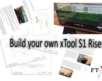 xTool S1 Riser: zelfbouwblauwdrukken en instructies. Bestanden: pdf, dwg, dxf. **Alleen digitale download **