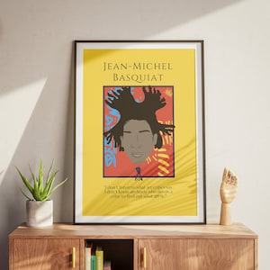 Basquiat Portrait Print, Wall Art, Home decor, Painter, Artist Poster, Basquiat Poster, Quote Print, Andy Warhol,  Minimalistic, King