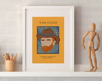 Van Gogh Print, Wall Art Poster, Home decor, Wall art, Boho Home Decor, Van Gogh Poster, Quote Print, Artist Poster, Van Gogh Art