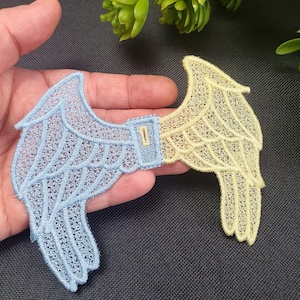 Lace removable wings for dolls, FSl wings, Machine embroidery FSl wings, Wings for toys, Love embroidery design - 3 sizes