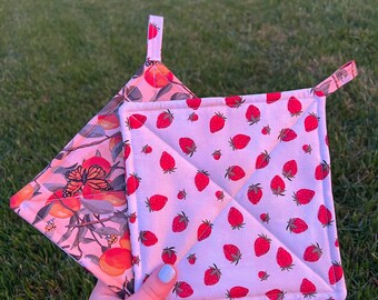 fruit potholder set x2