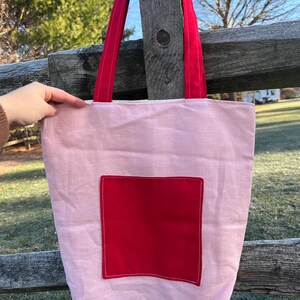 sac cabas rose/rouge