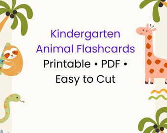 Animals Flashcards | Printable Animal Cards for Preschool & Kindergarten | PDF