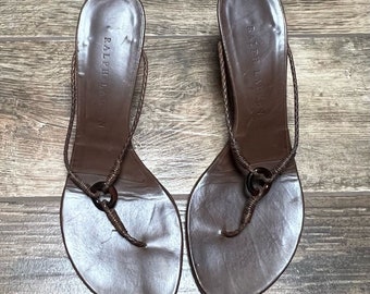 Ralph Lauren Brown Heel Sandals Sz 8