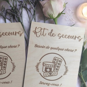 Pancarte en bois servez vous / affiche secours mariage / décoration salle / Panneau gravé medicament